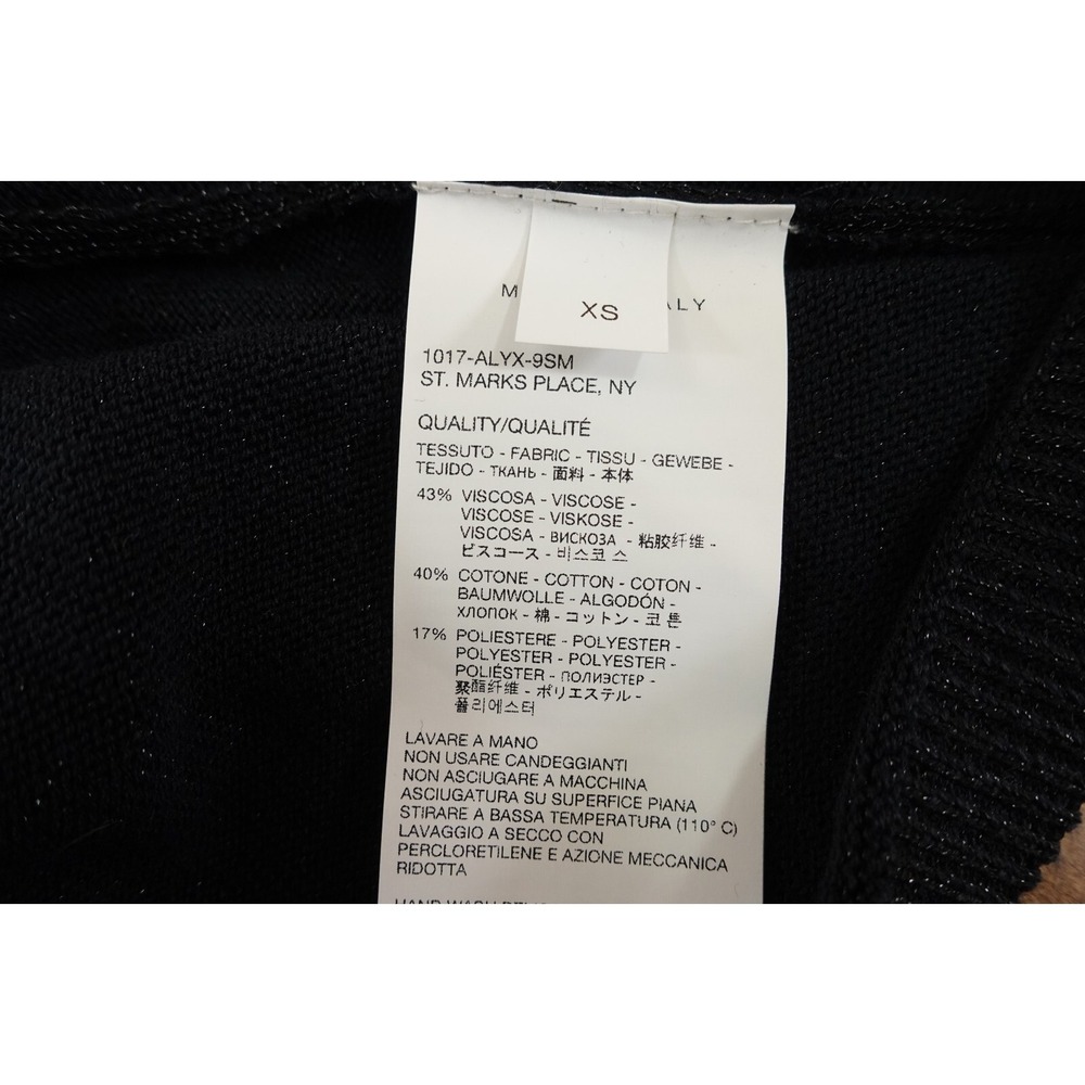 1017 ALYX 9SM Womens Size XS Black Shimmer Knit Sleeveless Bodycon Mini Dress - Picture 4 of 9